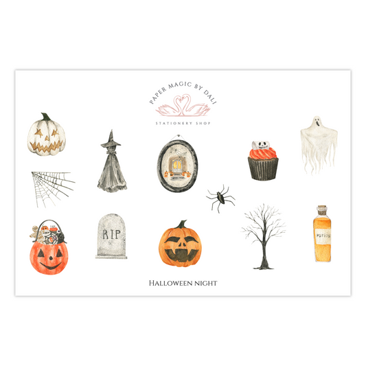 Halloween Night Journal Sticker Sheet