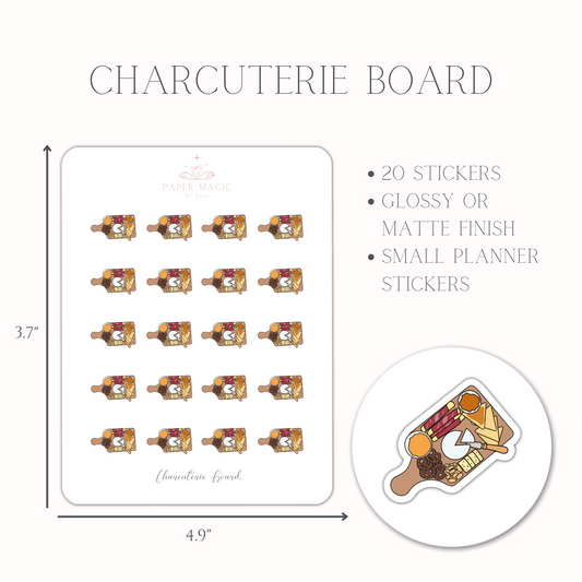 Charcuterie Board Icon Planner Stickers