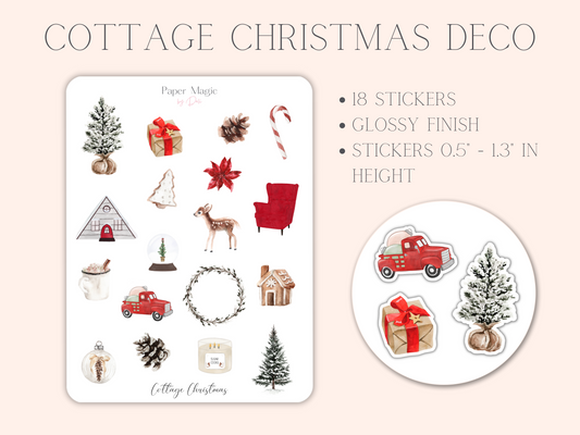 Cottage Christmas Deco Sticker Sheet