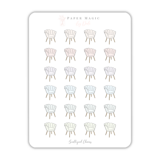 Scalloped Chair Planner Icon Stickers