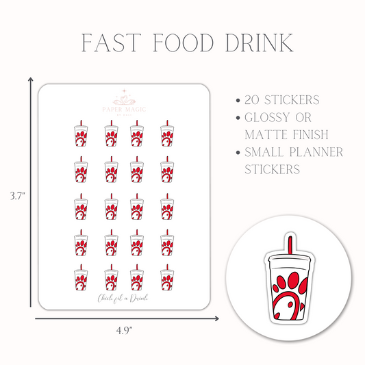 Fast Food Drink Icon Stickers