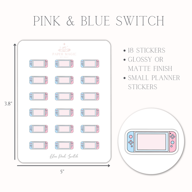 Gamer Girl Controller Icon Planner Stickers