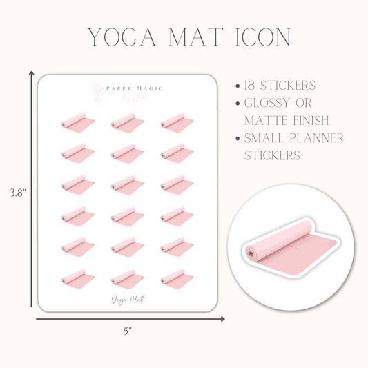 Yoga Mat Fitness Planner Icon Stickers