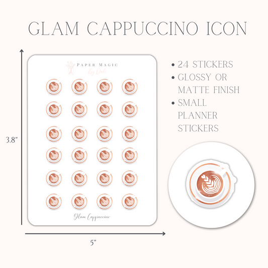 Glam Cappuccino Planner Icon Stickers