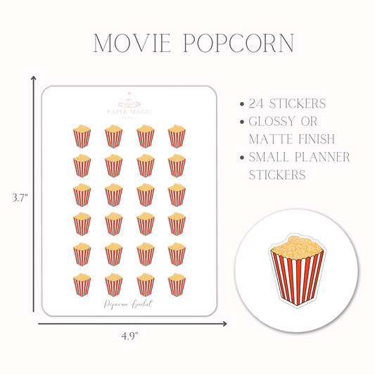 Theater Popcorn Icon Stickers