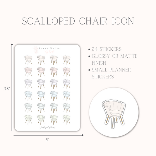 Scalloped Chair Planner Icon Stickers