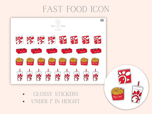 Fast Food Icon Planner Stickers